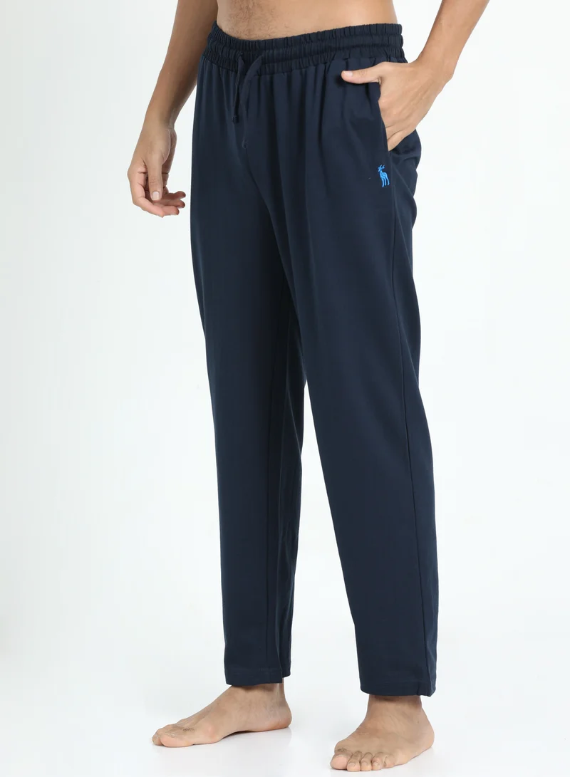 victor and jane Men's Cotton Pyjama Sets with Round Neck T-shirt in Grey and Black long pants
