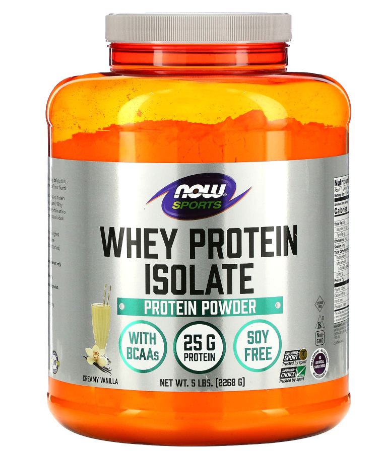 now Sports Whey Protein Isolate Creamy Vanilla 5 lbs. (2268 g)