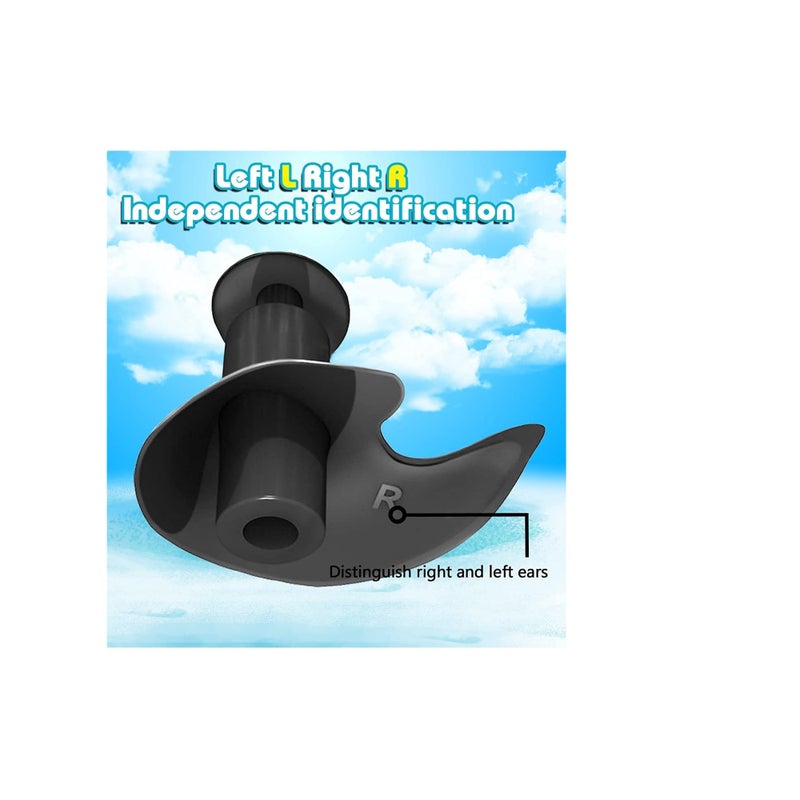 Zikra Swimming Earplugs, 5 Pairs Pack Waterproof Reusable Silicone Swimming Ear Plugs for Swimming Showering Bathing Surfing Snorkeling and Other Water Sports, Suitable for Kids and Adults - Image 2