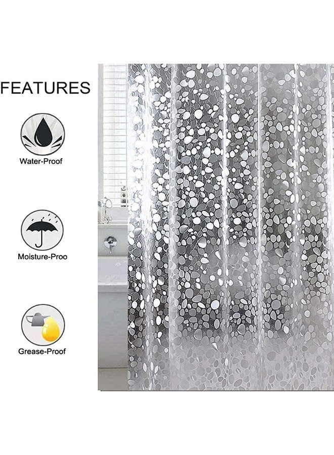 Peachjoy Shower Curtain Liner, Waterproof 8G EVA Thick Shower Curtain with Heavy Duty 3 Bottom Magnets, Shower Liner for Shower Stall, Bathtubs 3D Pebble Pattern, 72 x 72" with 12 Hooks, Pebble Hem - Image 4