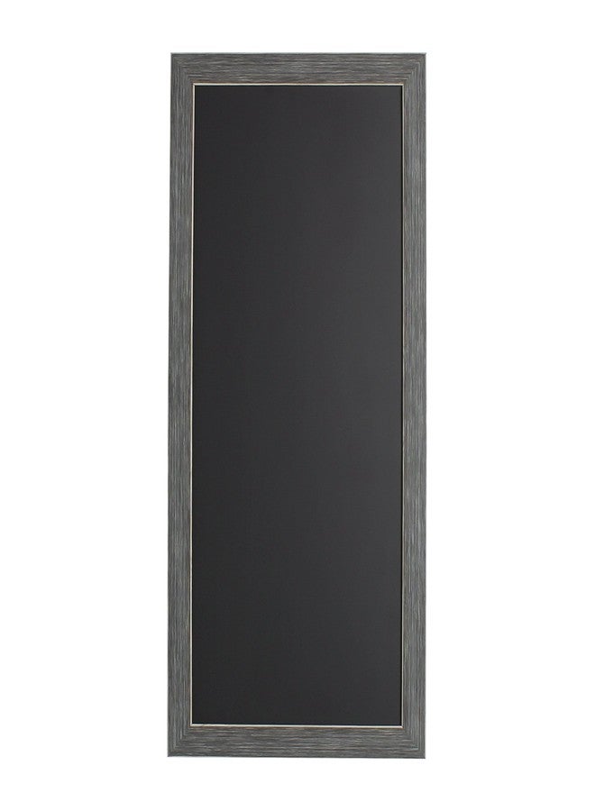 DesignOvation Wyeth Framed Magnetic Chalkboard, 13" x 26", Gray - Image 1