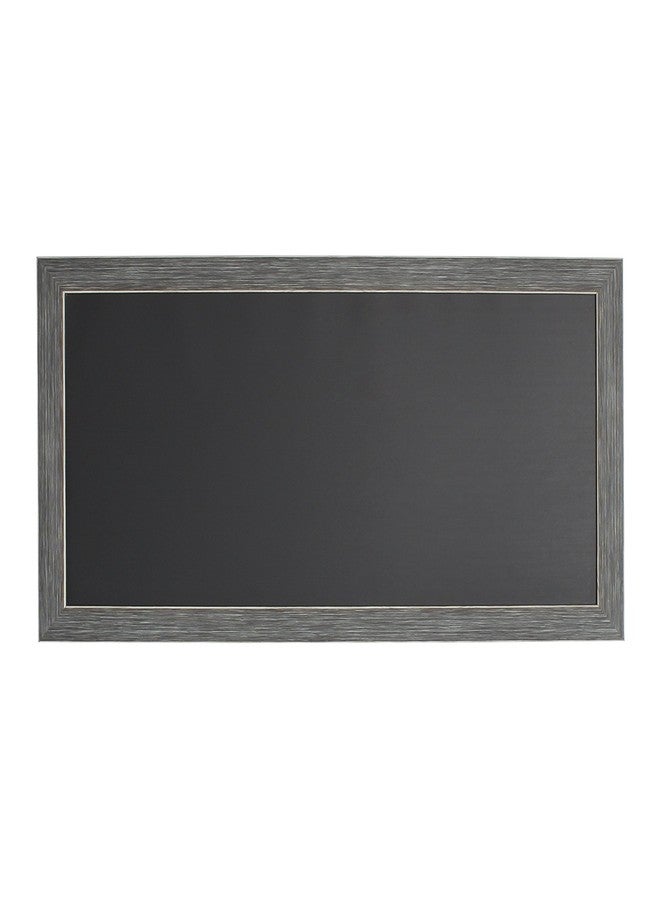 DesignOvation Wyeth Framed Magnetic Chalkboard, 13" x 26", Gray - Image 2