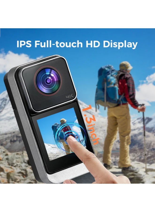 BlueFire 4K Ultra HD Anti-Shake WIFI Action Camera with 98ft Waterproof, Touch Screen, Magnetic Mount & Pre-Recording for Cycling, Motorcycle, Vlogging & Diving - Image 5