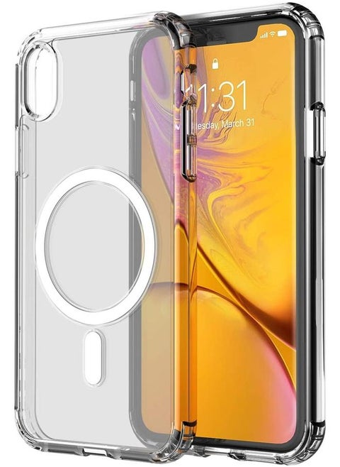 جراب واقٍ مغناطيسي لهاتف Iphone Xr، غطاء هاتف رفيع صلب من البولي كربونات بحواف ناعمة لهاتف Iphone Xr مقاس 6.1 بوصة شفاف