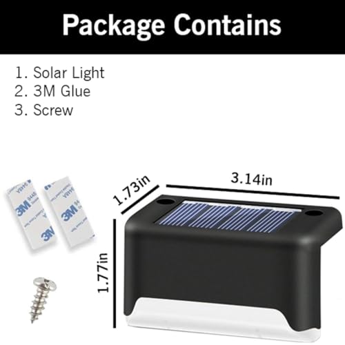 Epyz Solar Light Outdoor Waterproof Step LED Solar Powered Deck Lights for Steps Stairs Paths Garden Fences Pathway, Outdoor Solar Deck Lights [ Pack of 1, Warm Light ] - Image 5