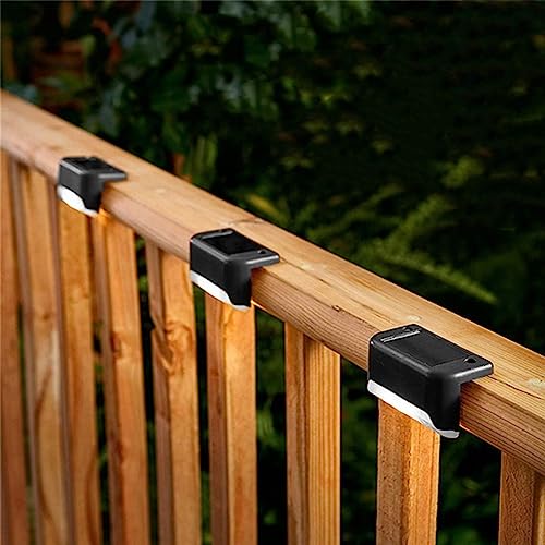 Epyz Solar Light Outdoor Waterproof Step LED Solar Powered Deck Lights for Steps Stairs Paths Garden Fences Pathway, Outdoor Solar Deck Lights [ Pack of 1, Warm Light ] - Image 1