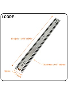 HYDERON Hyderon Icore Mild Steel Heavy Duty Telescopic SlideDrawer Channel 16 inches Silver  - Image 2