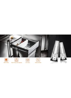HYDERON Hyderon Icore Mild Steel Heavy Duty Telescopic SlideDrawer Channel 16 inches Silver  - Image 5