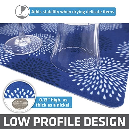 Drymate Jumbo XL Dish Drying Mat (19”x24”), Low-Profile, Super Absorbent, Quick Dry Fabric, Waterproof & Slip-Resistant, for Kitchen Counter, Trimmable, Easy to Clean (USA Made)(GoodBlue) - Image 4