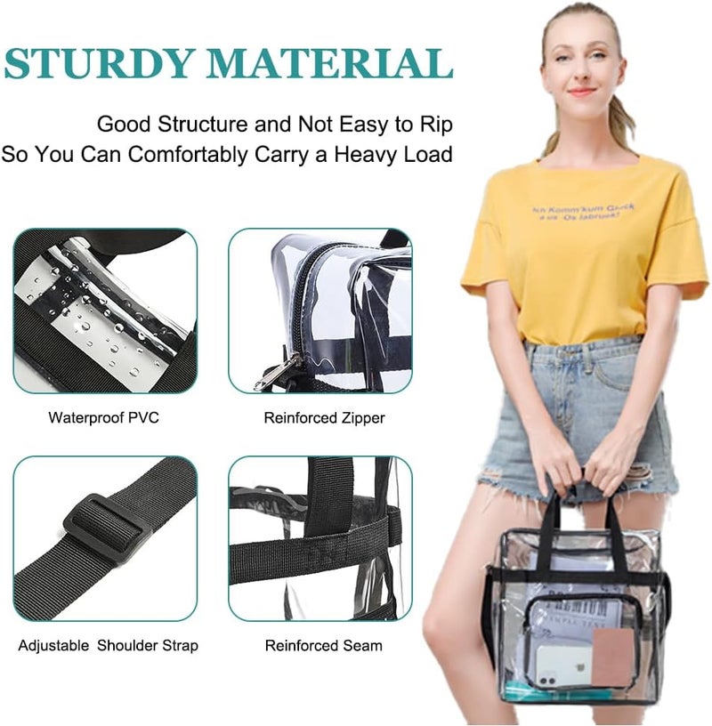 Clearworld Clear Bag Stadium Approved,Stadium Security Travel & Gym Clear Tote Bags,12"x 6"x12" | Stadium Approved, Stadium Security, Travel, Gym, 12"x 6"x12" - Image 3