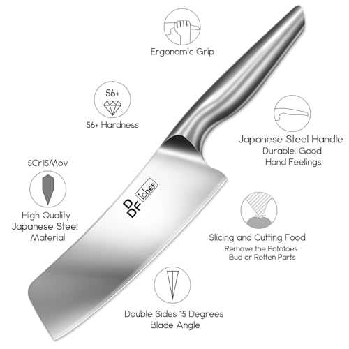 DDF iohEF Nakiri Kitchen Knife, Chef's Knife In Japanese Stainless Steel Professional Cooking Knives, Non-slip Ultra Sharp Knife with Ergonomic Handle - Image 2