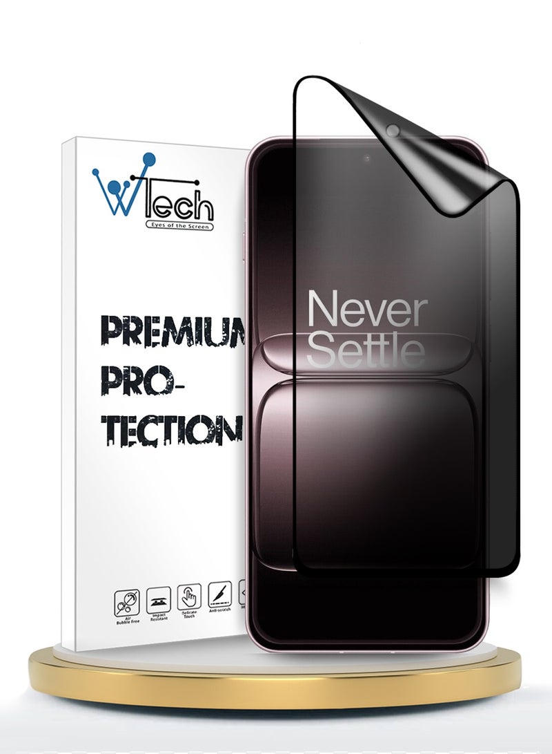 Wtech OnePlus 13s 5G 2025 Premium Nano Ceramic Privacy Full Glue Full Cover Matte Flexible Screen Protector (MSCNMP) - Clear/Black - Image 1