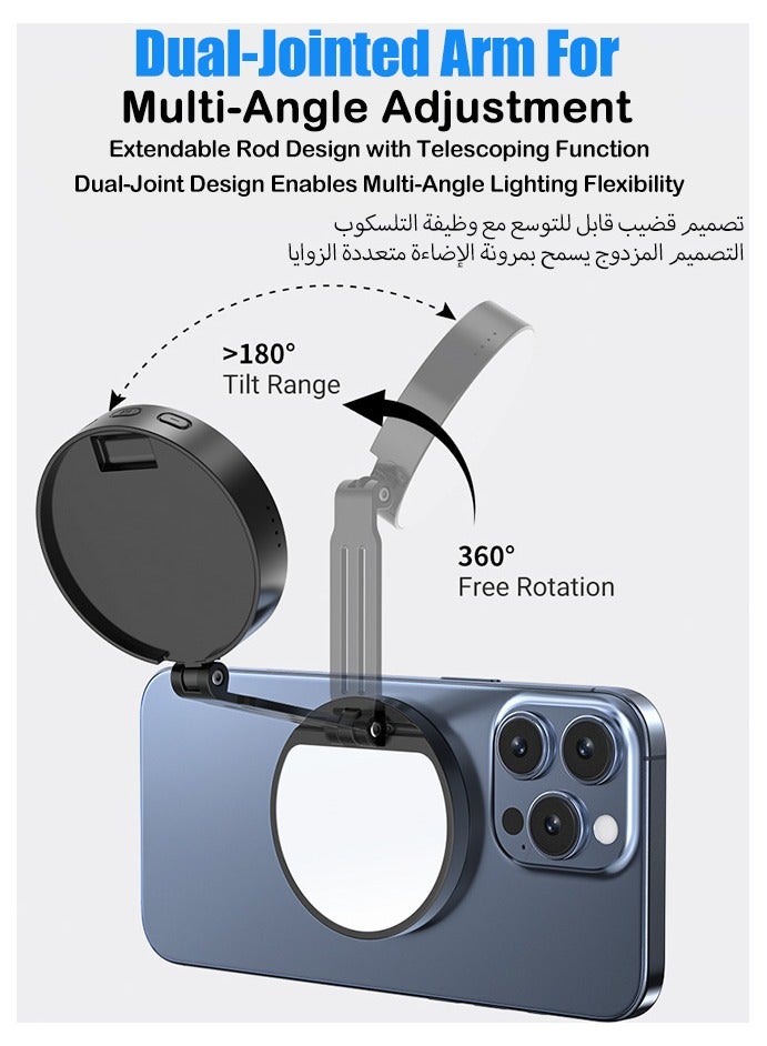 LED ضوء الفيديو,ضوء الكمبيوتر للاجتماع ضوء الفيديو,متعددة الزاوية القابلة للتعديل و Splicable متعددة الوظائف جيب ملء ضوء LED ضوء سيلفي مع مقاطع ضوء الهاتف المحمول لفيديو إطلاق النار Vlogging Kit,3 أ - Image 3