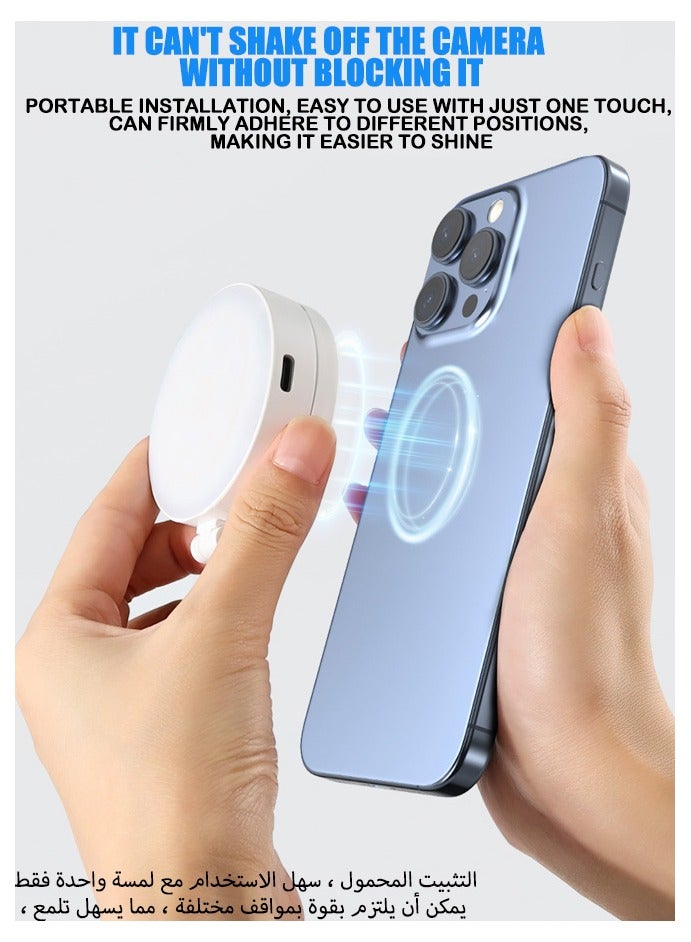 LED ضوء الفيديو,ضوء الكمبيوتر للاجتماع ضوء الفيديو,متعددة الزاوية القابلة للتعديل و Splicable متعددة الوظائف جيب ملء ضوء LED ضوء سيلفي مع مقاطع ضوء الهاتف المحمول لفيديو إطلاق النار Vlogging Kit,3 أ - Image 4