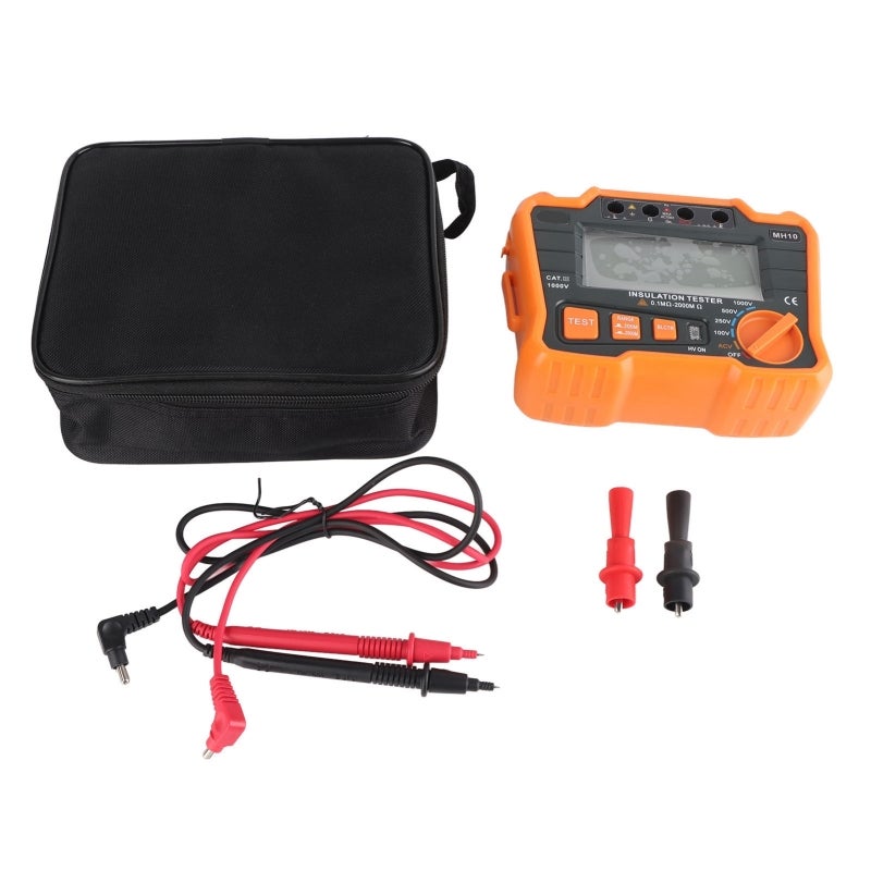 Digital Megohm Meter Electrical Earth Resistance Insulation Tester High Accuracy MH10 Orange - Image 1
