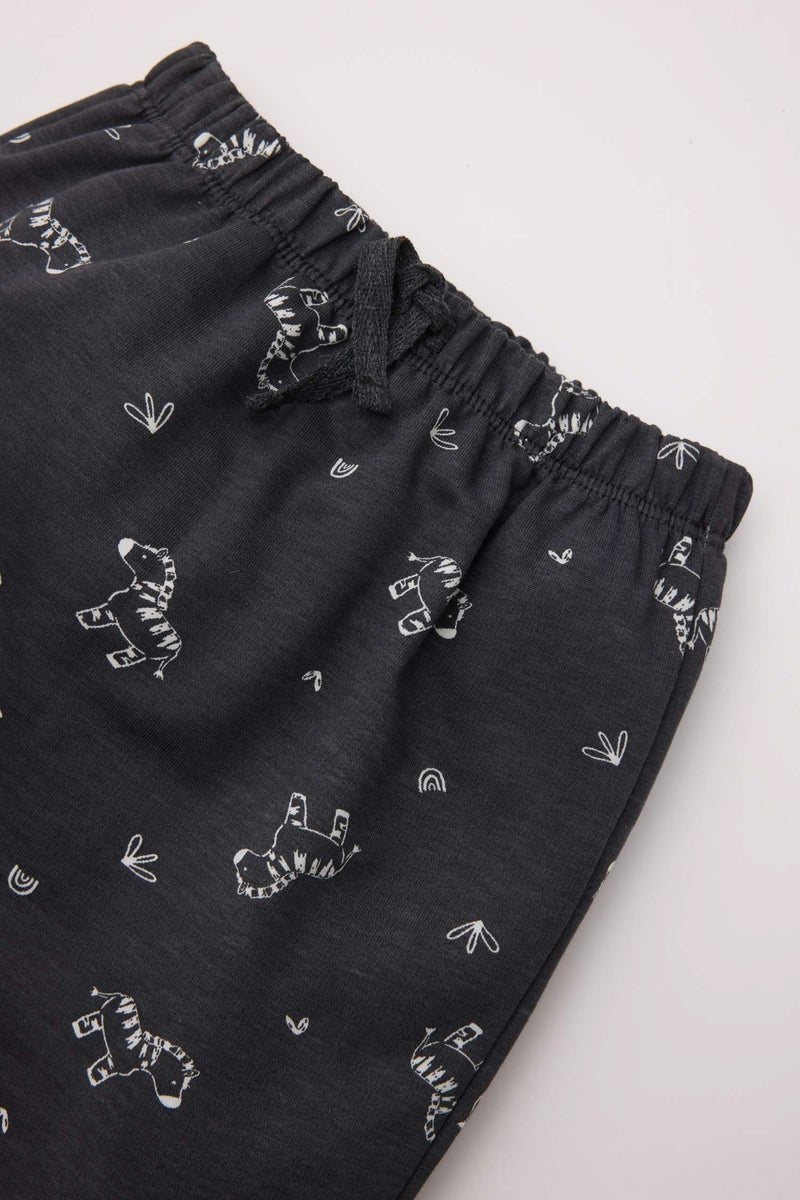 DeFacto Baby Boy Regular Fit Zebra Patterned Elastic Waist Sweatpants  - Image 4
