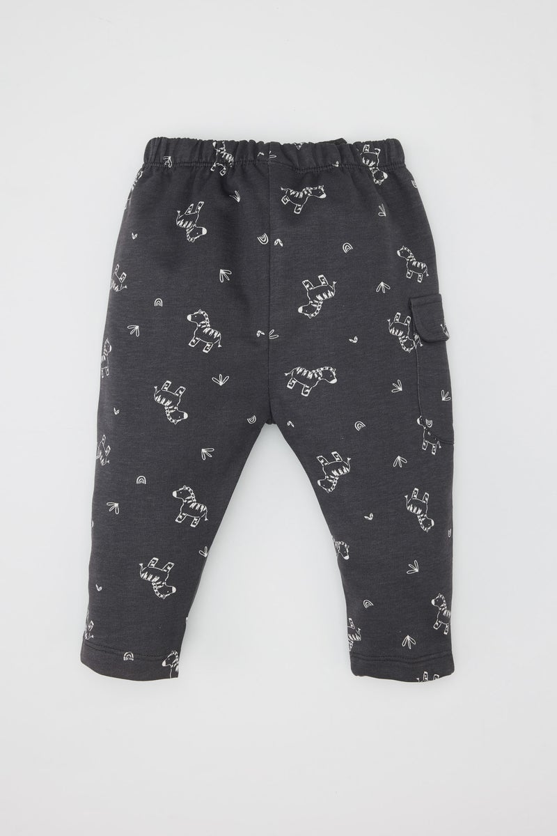 DeFacto Baby Boy Regular Fit Zebra Patterned Elastic Waist Sweatpants  - Image 2