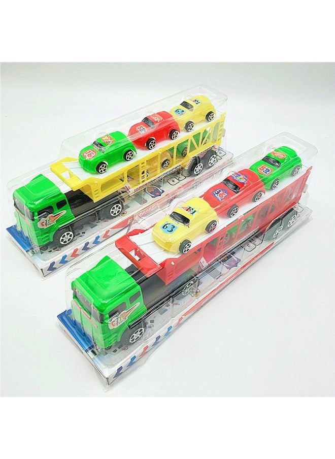 Beauenty Product Transport Truck Children Sliding Double-decker Trailer Police Car Toy Stall Supply Color Car Toys-Color:Color Trailer  - Image 3