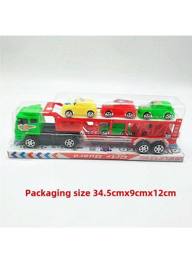 Beauenty Product Transport Truck Children Sliding Double-decker Trailer Police Car Toy Stall Supply Color Car Toys-Color:Color Trailer  - Image 1