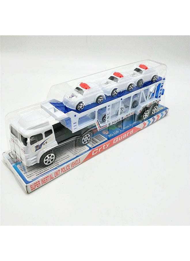 Beauenty Product Transport Truck Children Sliding Double-decker Trailer Police Car Toy Stall Supply Color Car Toys-Color:Color Trailer  - Image 2