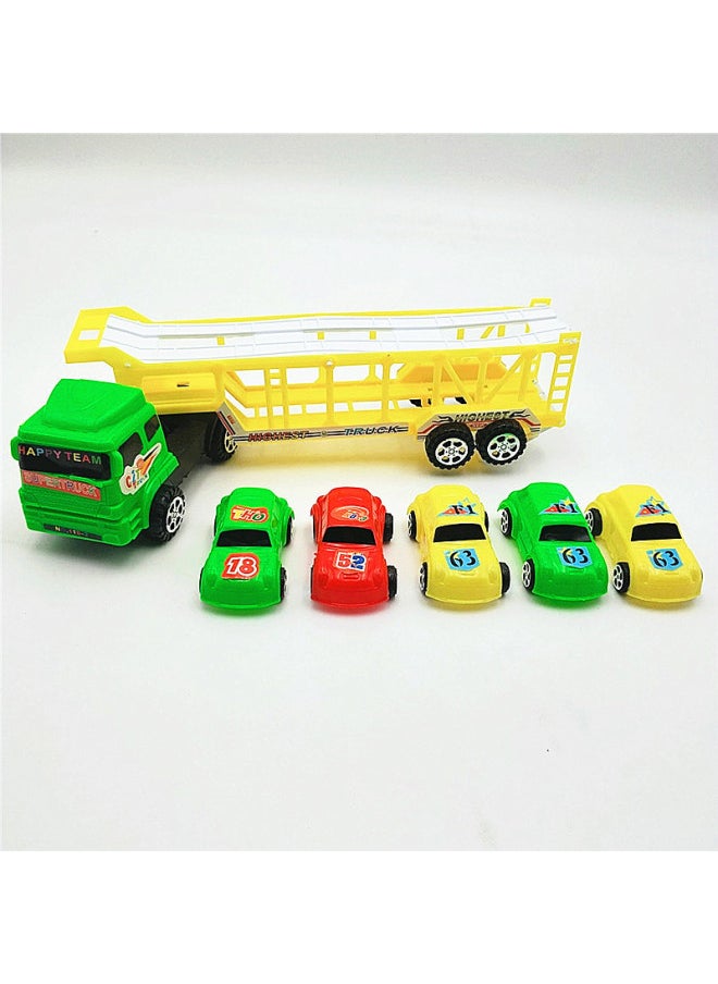 Beauenty Product Transport Truck Children Sliding Double-decker Trailer Police Car Toy Stall Supply Color Car Toys-Color:Color Trailer  - Image 4