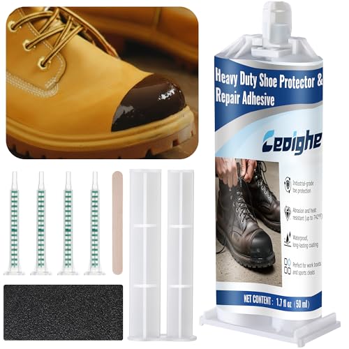 Ceoighe 1 Pack Polyurethane Boot Toe Repair Kit Waterproof, Abrasion Resistant Glue Adhesive & Protector for Work Boots Safety, Leather and Rubber Shoes (Brown) - Image 1