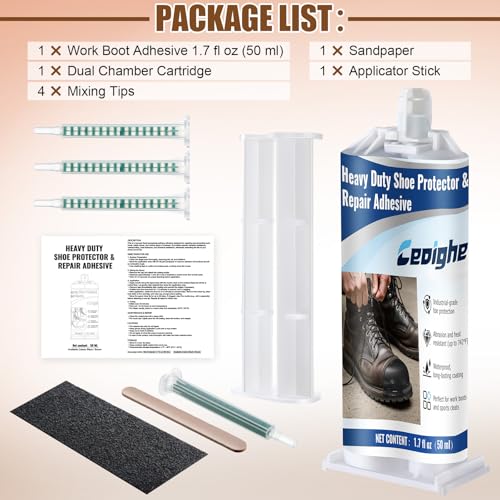 Ceoighe 1 Pack Polyurethane Boot Toe Repair Kit Waterproof, Abrasion Resistant Glue Adhesive & Protector for Work Boots Safety, Leather and Rubber Shoes (Brown) - Image 5