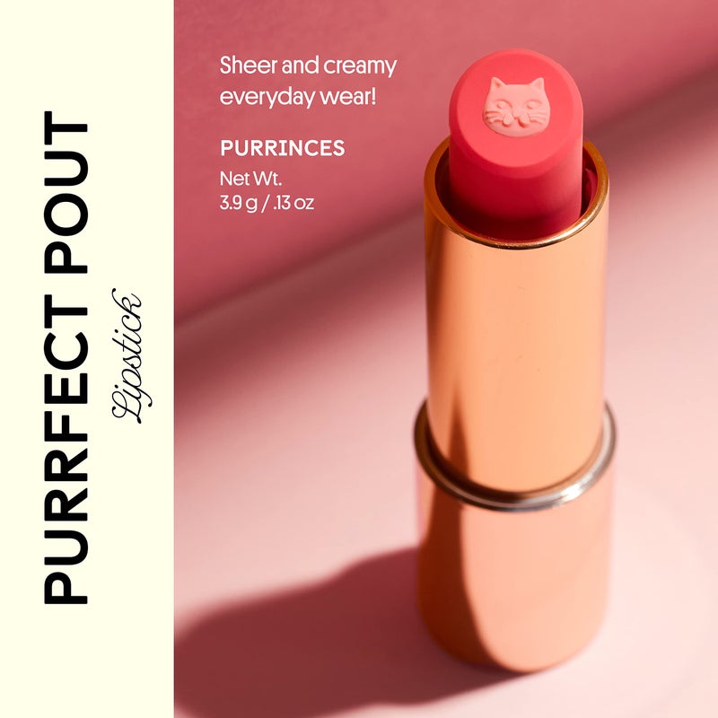 Winky Lux Purrfect Pout Semi-Sheer Creamy Lipstick With Jojoba Oil and Vitamin E, Subtle Pink Natural, Purrincess - Image 2