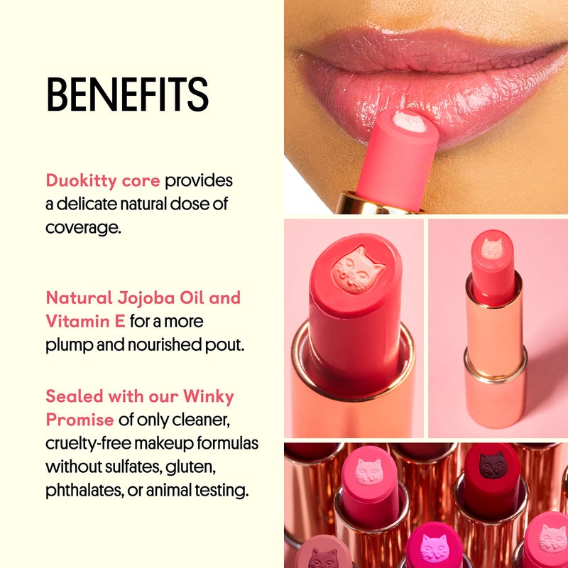 Winky Lux Purrfect Pout Semi-Sheer Creamy Lipstick With Jojoba Oil and Vitamin E, Subtle Pink Natural, Purrincess - Image 3