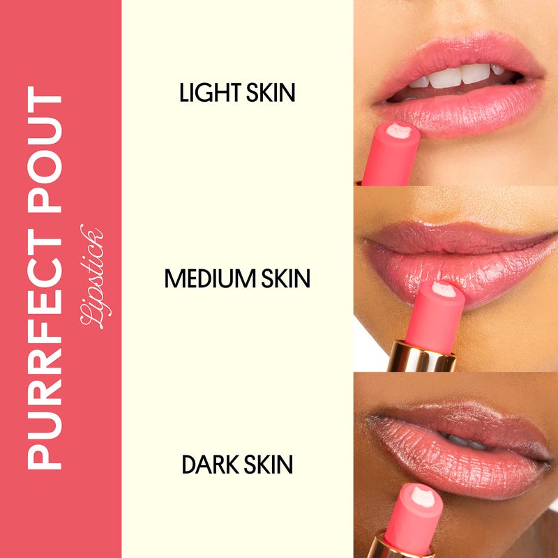 Winky Lux Purrfect Pout Semi-Sheer Creamy Lipstick With Jojoba Oil and Vitamin E, Subtle Pink Natural, Purrincess - Image 4