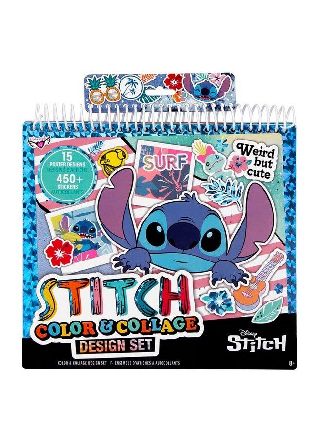 Fashion Angels - Disney Stitch Color & Collage Design Set 15 Colorable Lilo And Stitch Posters Add Your Own Designs With 7 Included Sticker Sheets Ages 8 And Up - Image 1