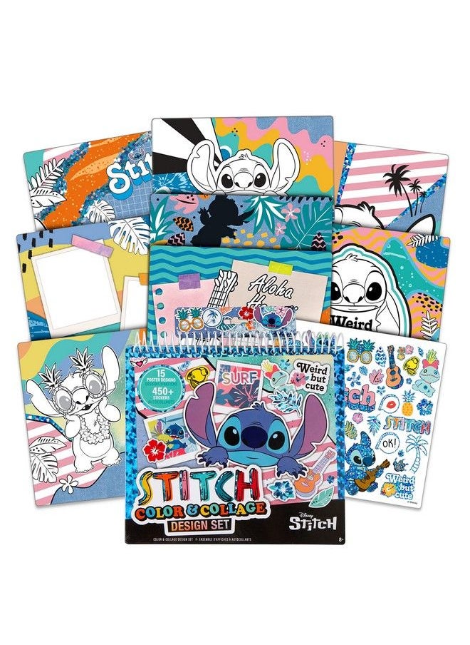 Fashion Angels - Disney Stitch Color & Collage Design Set 15 Colorable Lilo And Stitch Posters Add Your Own Designs With 7 Included Sticker Sheets Ages 8 And Up - Image 1