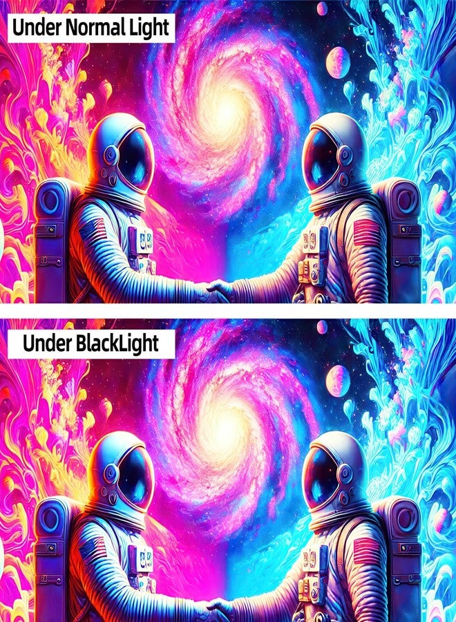 BlissYard Blacklight Astronaut Tapestry Trippy UV Reactive Fantasy Wall Tapestry Psychedelic Neon Galaxy Space Tapestry Wall Hanging for Backdrop Bedroom Dorm Living Room Decor 59 X 78 inch - Image 4
