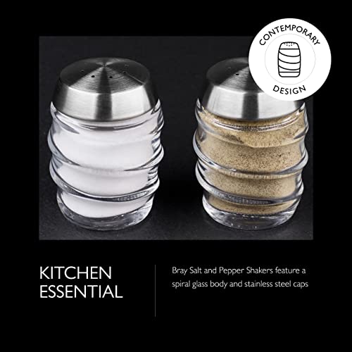 Cole & Mason Bray Salt & Pepper Shaker Set - Wide Neck Salt and Pepper Shakers - Inverted Shaker Set - Partially Filled Spice Tools - Hand Wash Kitchen Tools - Clear - Image 3