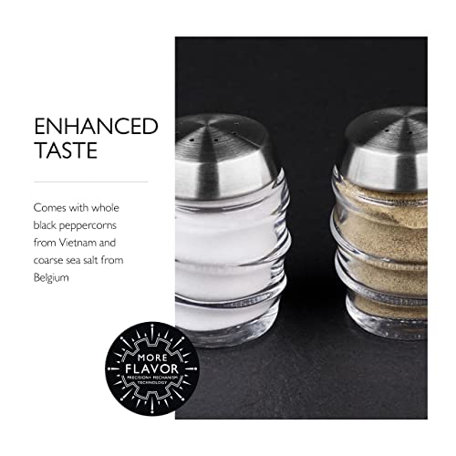 Cole & Mason Bray Salt & Pepper Shaker Set - Wide Neck Salt and Pepper Shakers - Inverted Shaker Set - Partially Filled Spice Tools - Hand Wash Kitchen Tools - Clear - Image 4