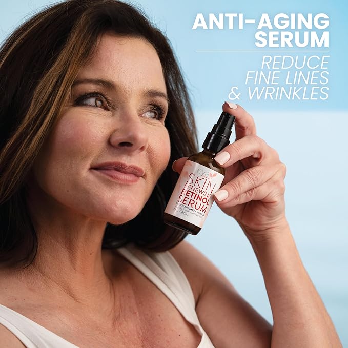 Eva Naturals Retinol Serum 25 by Eva Naturals 60 ml DoubleSized Bottle Best AntiAging Serum Minimizes Wrinkles Helps Prevent Sun Damage and Fades Dark Spots Vitamin A Retinol with Hyaluronic Acid - Image 3