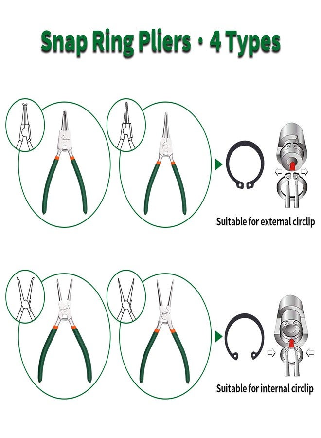 SPEEDWOX 7-Inch Snap Ring Pliers, Tip Diameter 0.07 Inch, Internal Circlip Pliers Kit, Heavy Duty Precision Retaining Ring Pliers, Straight Jaws for Ring Remover Retaining - Image 5