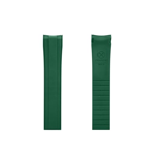 INO Design StrapXPro(SBX1A) Watch Band 20mm Rubber Curved End Dive Watch Strap Replacement for Seiko Prospex MM200/ MM200GMT Automatic Diver's watches SPB187, SPB299, SPB381, etc. (Green with Black Clasp) - Image 2
