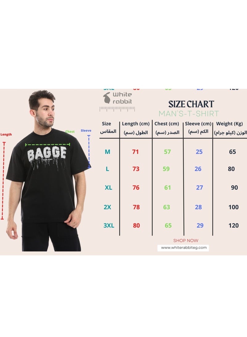 WHITE RABBIT Printed Black Comfy T-Shirt  - Image 5