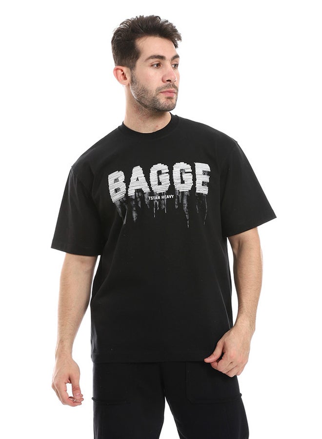 WHITE RABBIT Printed Black Comfy T-Shirt  - Image 1
