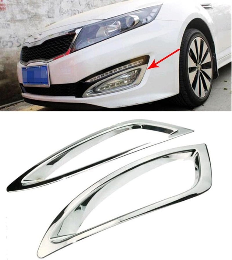 Yurefax Chrome Fog Lamp Light Cover for Kia Optima K5 - Image 3