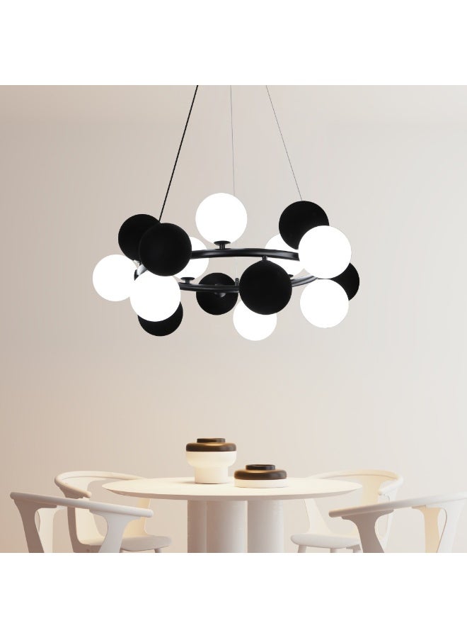 Hummer Modern black and white chandelier E14*9L - Image 1