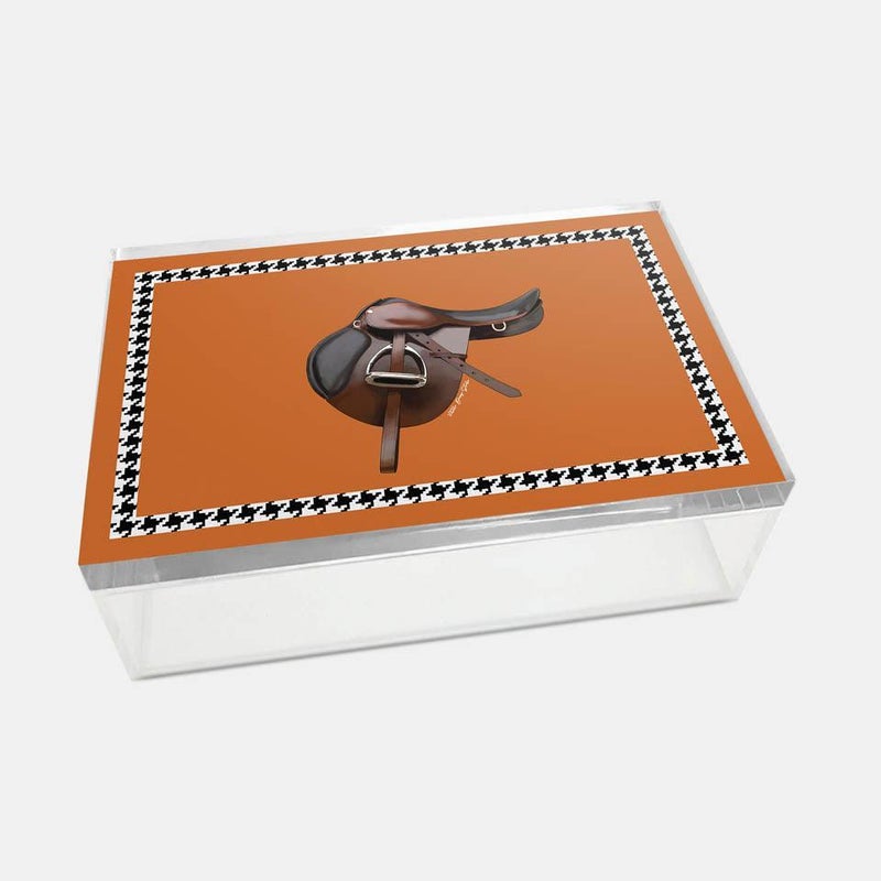 VITELLI DESIGN STUDIO Equestrian Orange 18x12 Acrylic Jar - Image 1