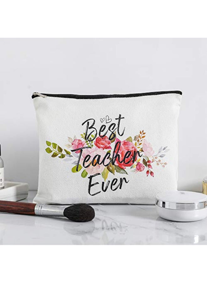 Charmoly Teacher Appreciation Gifts Teacher Gifts Best Teacher Ever Teacher Gifts for Women Teacher Makeup Bag Pouch - Image 4