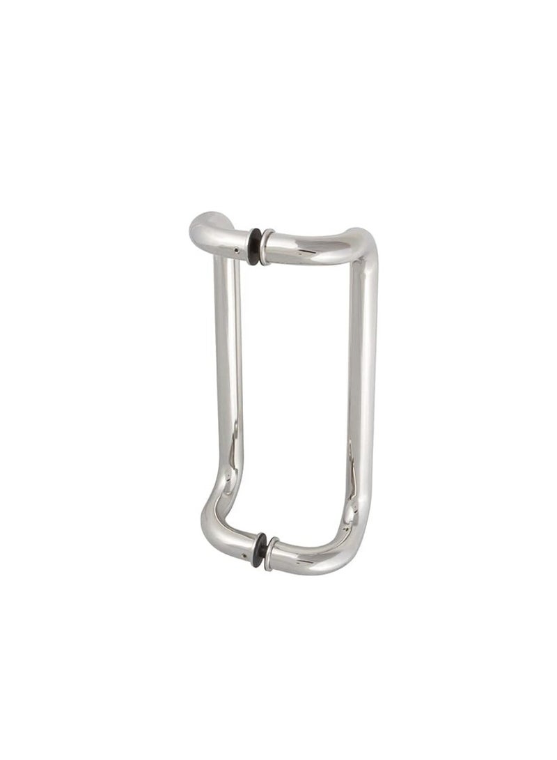 KNP KNP Back to Back Door Handle Set for Front Door Stainless Steel Push Pull Back to Back Fixer For Glass Doors And Frameless Shower Doors Half Round  - Image 1