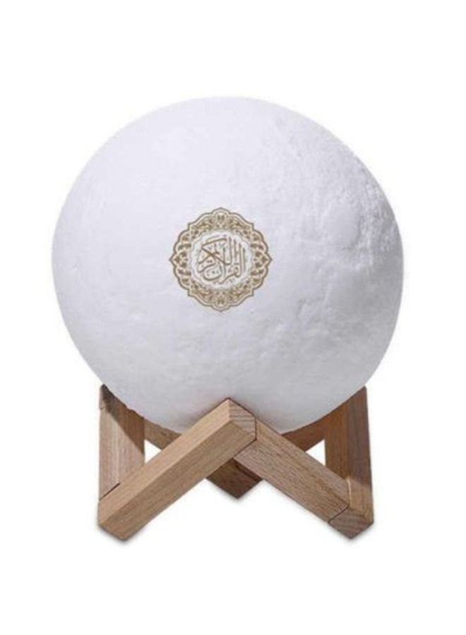 Moon Lamp Quran Speaker With Remote And USB Cable White - Image 1