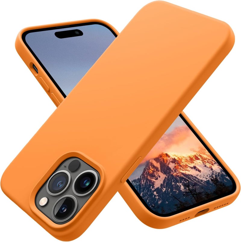 OTOFLY Designed for iPhone 14 Pro Max Case, Silicone Shockproof Slim Thin Phone Case for iPhone 14 Pro Max 6.7 inch (Orange) - Image 1