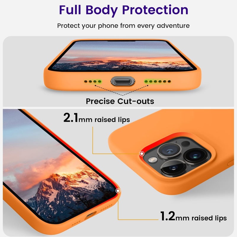 OTOFLY Designed for iPhone 14 Pro Max Case, Silicone Shockproof Slim Thin Phone Case for iPhone 14 Pro Max 6.7 inch (Orange) - Image 5