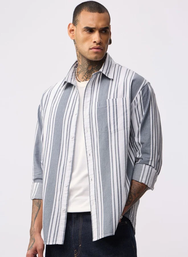 ذا سوليد ستور The Souled Store Men Striped Casual Shirt