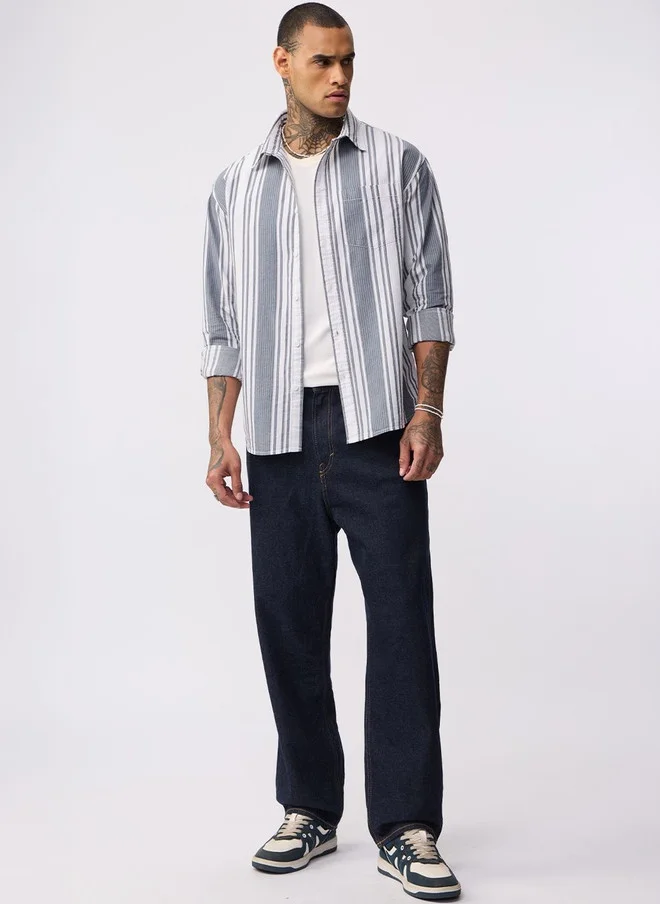 The Souled Store  The Souled Store Men Striped Casual Shirt  | Best Price UAE